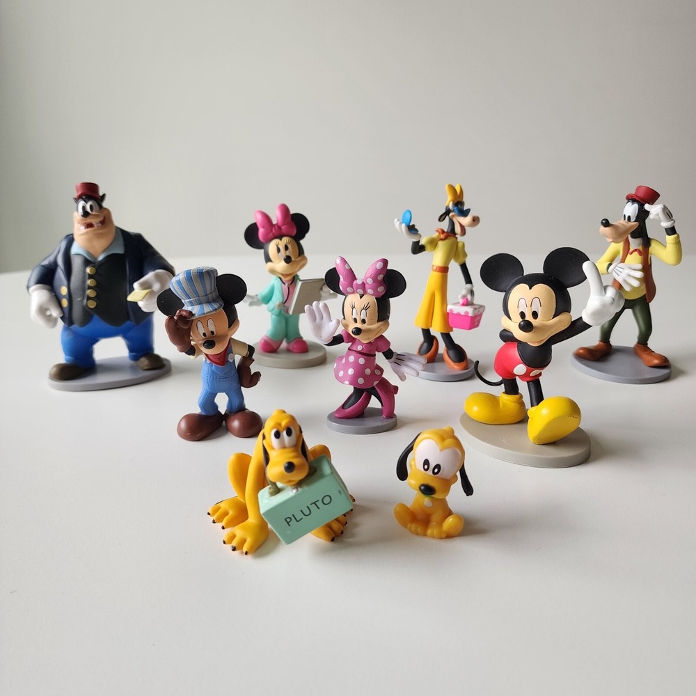 VTG Disney Cake Toppers Mickey Donald Mini‎ Goofy Pluto 3" Figurines Hallmark